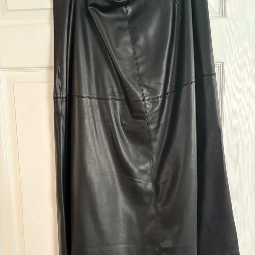 Mango Black Vegan Leather Skirt
